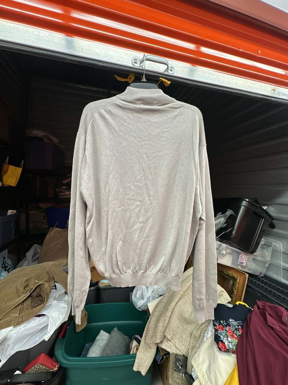 Pronto Uomo Silk Blend Mock Neck Pullover Sweater Beige - Picture 3 of 3